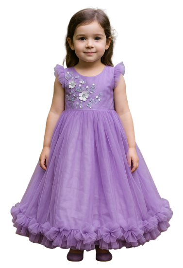 Stylish lavender frock for baby girls – perfect for birthdays and events