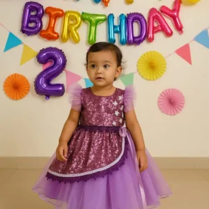 purple sequin birthday dress for girls